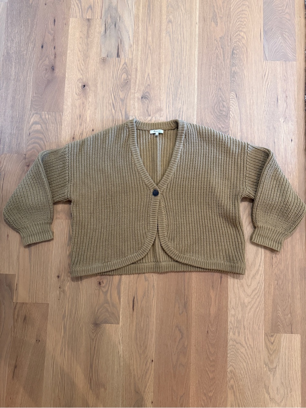 Madewell Shirttail Cardigan Sweater Chunky Knit Size L